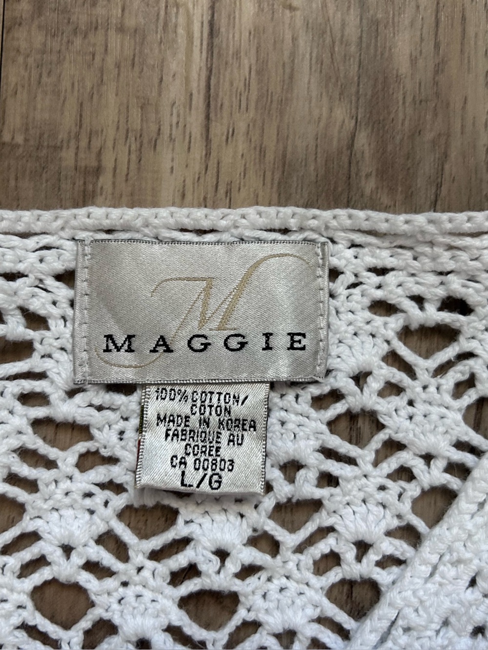Vintage 100% cotton White Crochet Button-Front Women's Top summer neutral - Picture 5 of 8